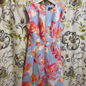 Vince Camuto Women's Printed Scuba Cap Sleeve